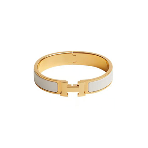 [스페셜오더]HERMES-H700001 에르메스 화이트/골드 Clic H 브레이슬릿