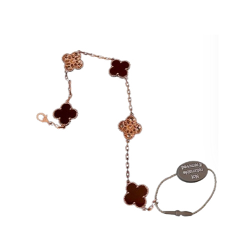 [스페셜오더]VAN CLEEF ARPELS-VCARP2 반클리프 로즈 골드/레드 다이아몬드 빈티지 알함브라 브레이슬릿