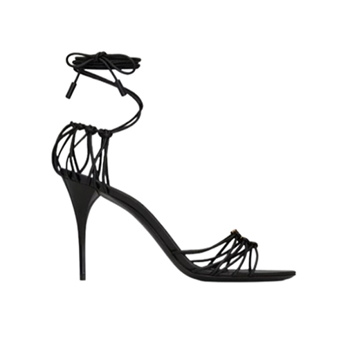 SAINT LAURENT-785706 생 로랑 블랙 램스킨 babylone 샌들