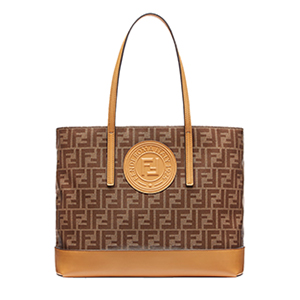[스페셜오더]FENDI-8BH348 펜디 글레이즈드 패브릭 베이지 가죽 쇼핑백