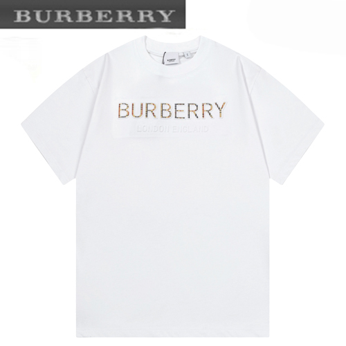 BURBERRY-04017 버버리 화이트 아플리케 장식 티셔츠 남여공용