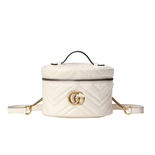 [스페셜오더]GUCCI-598594 9022 구찌 GG 마몽 화이트 마틀라세 가죽 미니 백팩