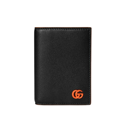 [스페셜오더]GUCCI-835053 1059 구찌 블랙/오렌지 GG 마몽 바이폴드 카드 케이스