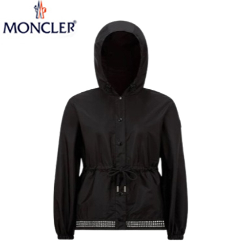 MONCLER-04071 몽클레어 블랙 나일론 바람막이 후드 재킷 여성용