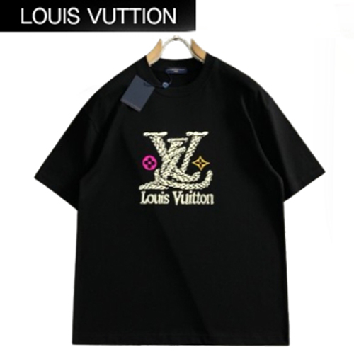 LOUIS VUITTON-04229 루이비통 블랙 패치 장식 티셔츠 남성용