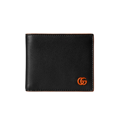 [스페셜오더]GUCCI-835047 1059 구찌 블랙/오렌지 가죽 GG 마몽 반지갑