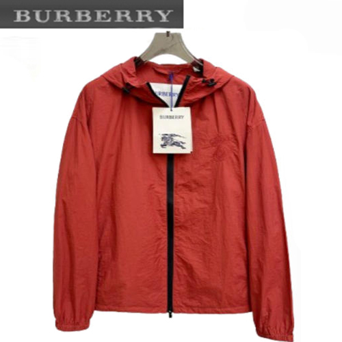 BURBERRY-08119 버버리 레드 나일론 바람막이 후드 재킷 남여공용
