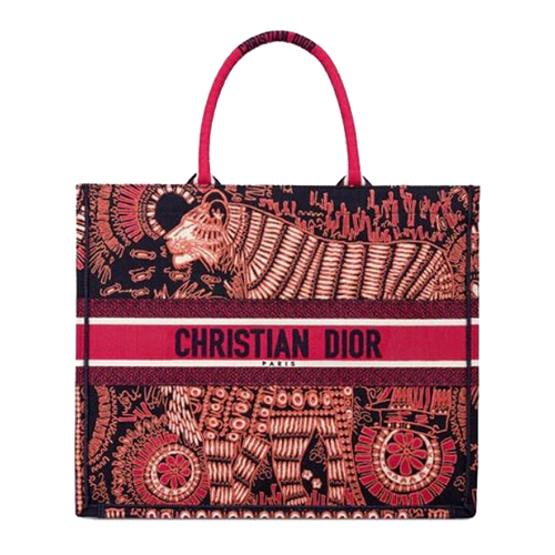 [스페셜오더]DIOR-M1286 디올 푸시아 DIOR ANIMALS 자수 캔버스 DIOR BOOK TOTE 백