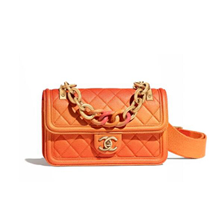 [스페셜오더]CHANEL-AS0061 샤넬 오렌지 그레인드 카프스킨 레진 골드메탈 플랩백