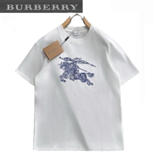 BURBERRY-06048 버버리 화이트 아플리케 장식 티셔츠 남여공용
