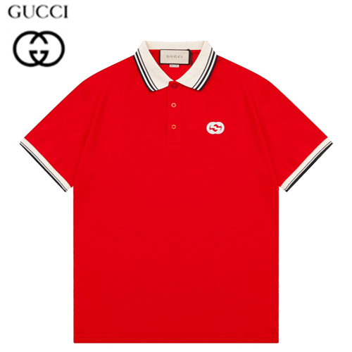 GUCCI-04019 구찌 레드 GG 로고 폴로 티셔츠 남성용