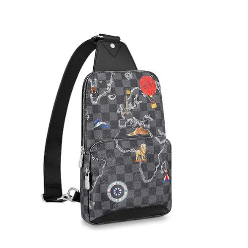 [스페셜오더]LOUIS VUITTON-N40237 루이비통 다미에 그라파이트 프린트 장식 애비뉴 슬링백