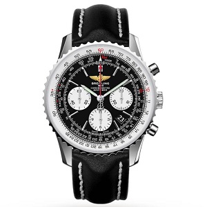 [스페셜오더]BREITLING-브라이틀링 내비타이머 스틸 블랙다이얼/블랙가죽스트랩 워치 43mm 